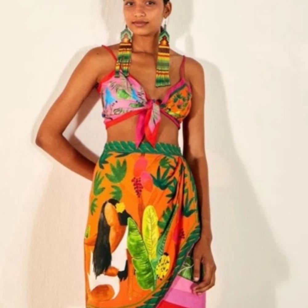 Tropical Print FARM Rio Skirt